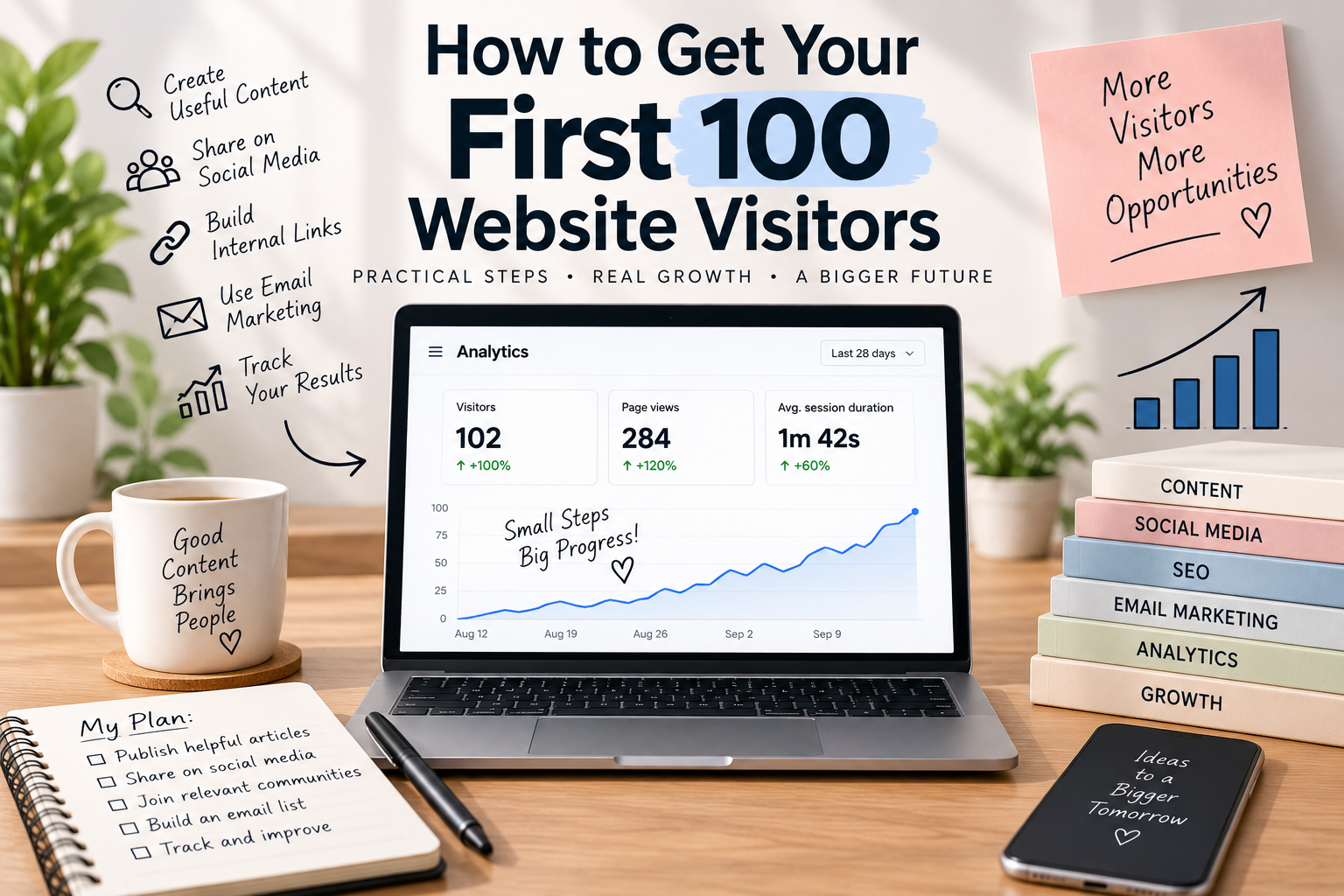 How to Get Your First 100 Website Visitors